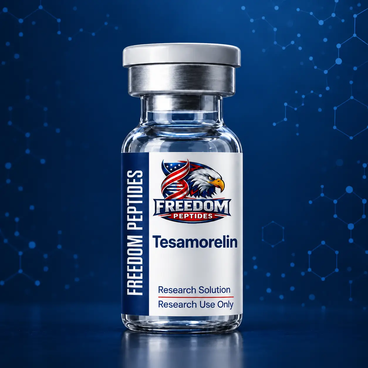 Tesamorelin research solution vial – Freedom Peptides