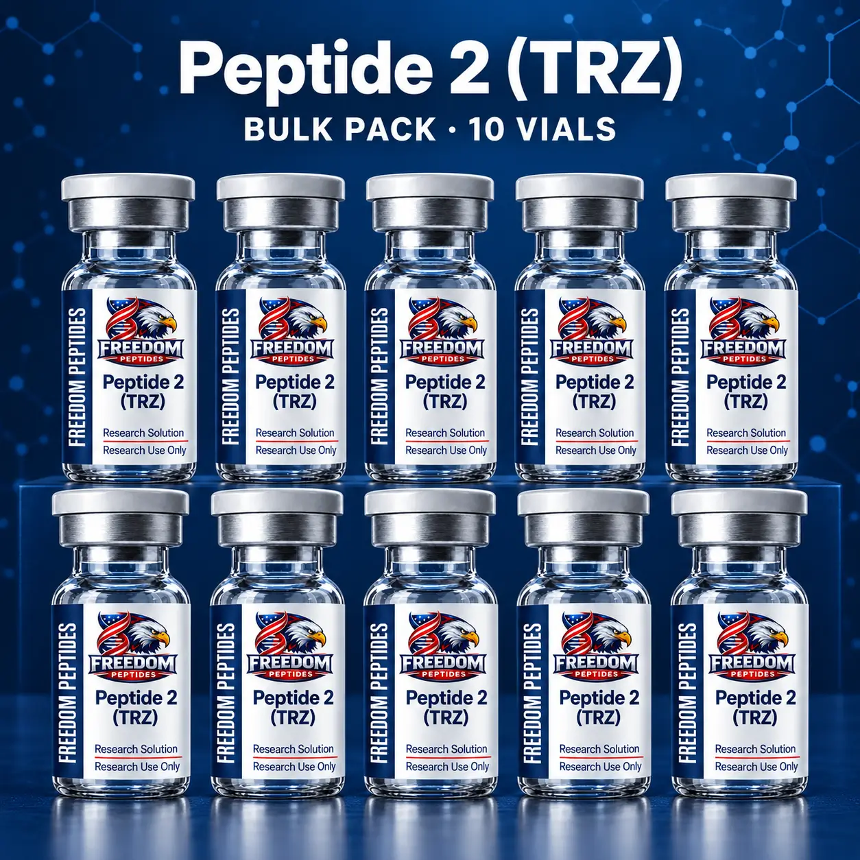 Bulk Pack Peptide 2 (TRZ) research vials – Freedom Peptides