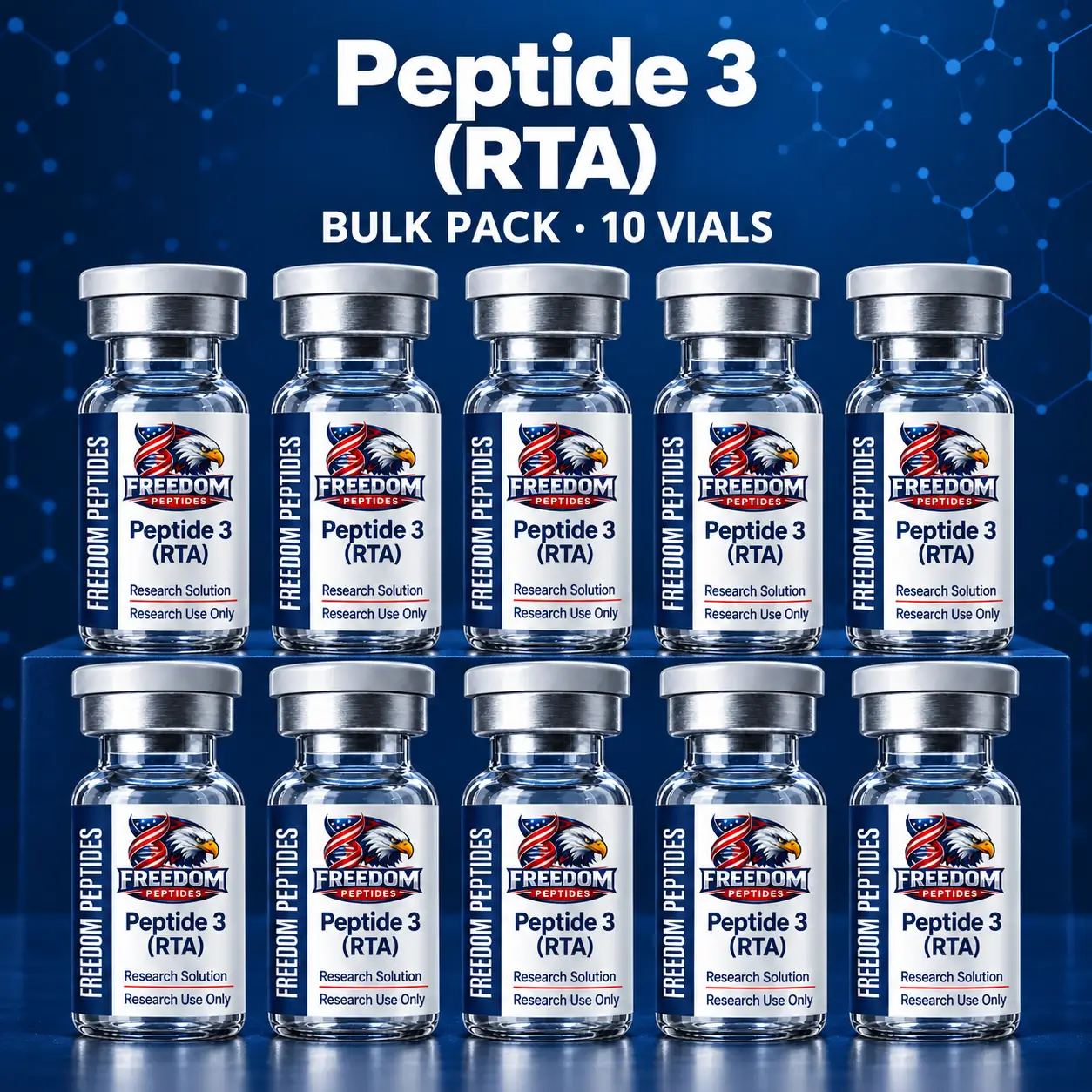 Bulk Pack Peptide 3 (RTA) research vials – Freedom Peptides