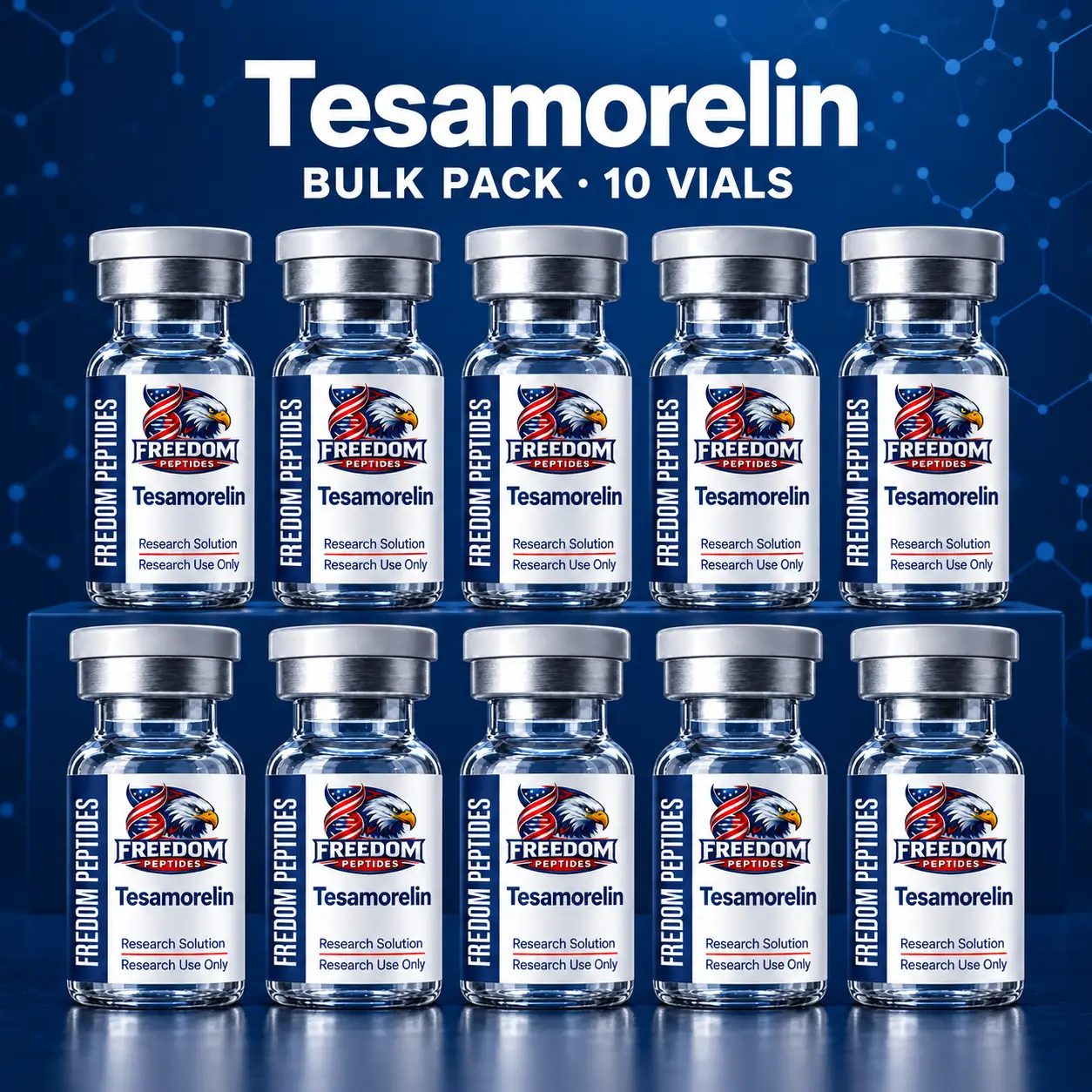 Bulk Pack Tesamorelin research vials – Freedom Peptides