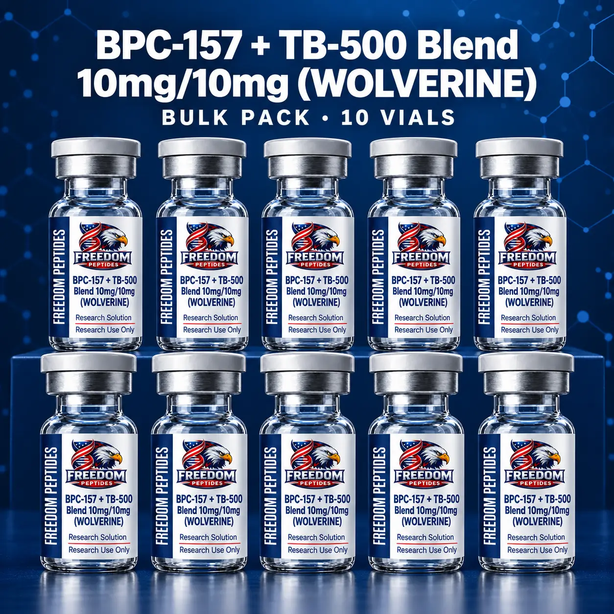 Bulk Pack BPC-157 + TB-500 (Wolverine) research vials – Freedom Peptides