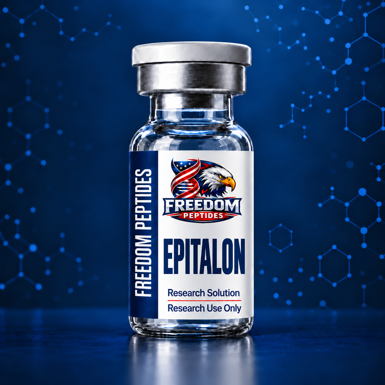 Epitalon research peptide vial from Freedom Peptides